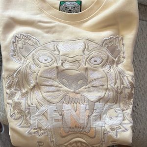 Kenzo Cream Tiger Embroidered Crewneck Sweater